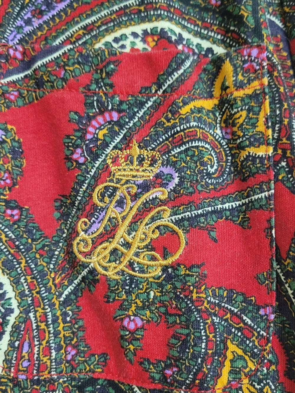 Ralph Lauren Red Paisley Night Shirt Dress - Picture 3 of 5